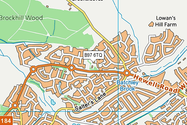 B97 6TQ map - OS VectorMap District (Ordnance Survey)