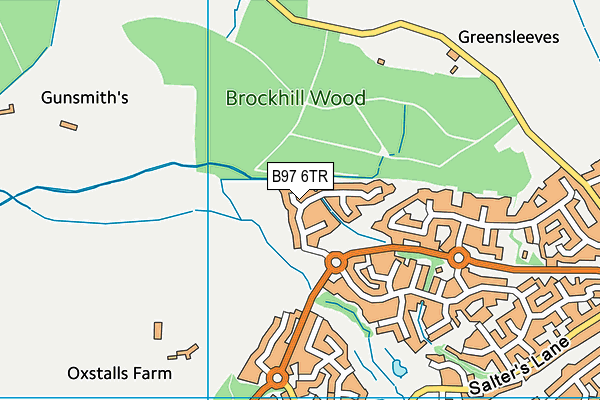 B97 6TR map - OS VectorMap District (Ordnance Survey)