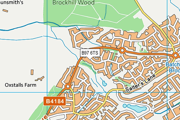 B97 6TS map - OS VectorMap District (Ordnance Survey)