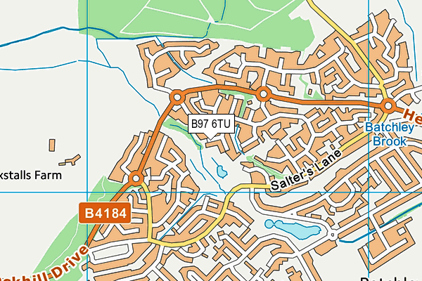 B97 6TU map - OS VectorMap District (Ordnance Survey)