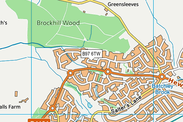 B97 6TW map - OS VectorMap District (Ordnance Survey)