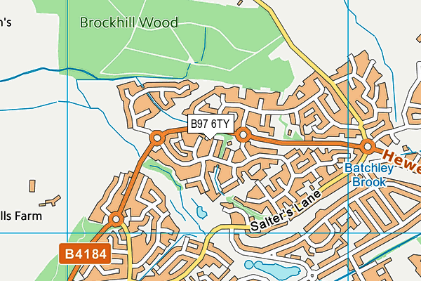 B97 6TY map - OS VectorMap District (Ordnance Survey)