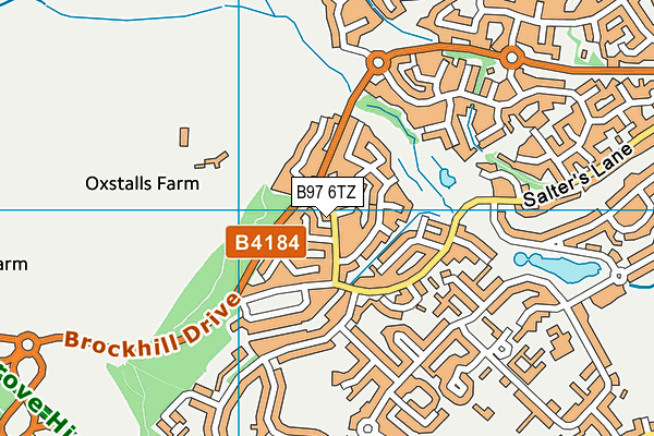 B97 6TZ map - OS VectorMap District (Ordnance Survey)