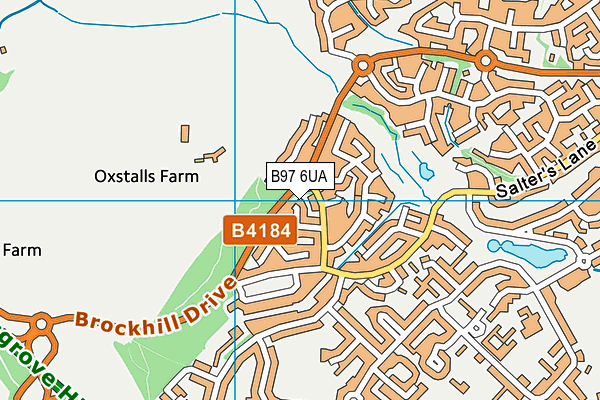 B97 6UA map - OS VectorMap District (Ordnance Survey)