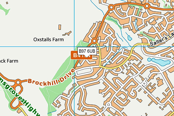 B97 6UB map - OS VectorMap District (Ordnance Survey)