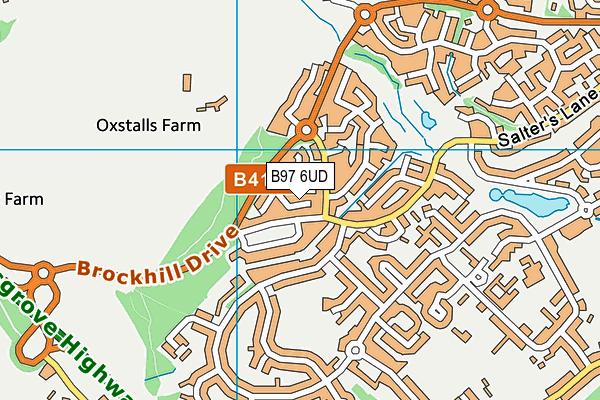 B97 6UD map - OS VectorMap District (Ordnance Survey)