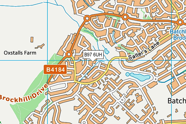 B97 6UH map - OS VectorMap District (Ordnance Survey)