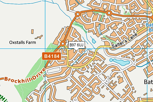 B97 6UJ map - OS VectorMap District (Ordnance Survey)