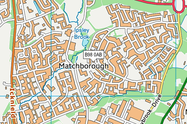 B98 0AB map - OS VectorMap District (Ordnance Survey)