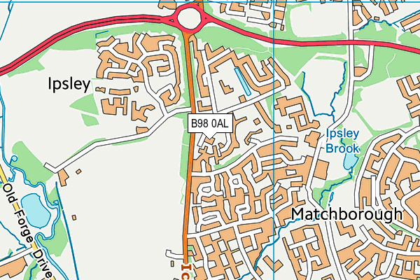 B98 0AL map - OS VectorMap District (Ordnance Survey)