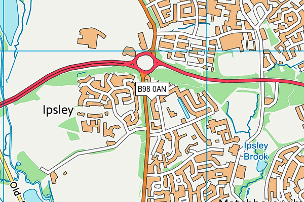 B98 0AN map - OS VectorMap District (Ordnance Survey)