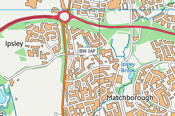 B98 0AP map - OS VectorMap District (Ordnance Survey)