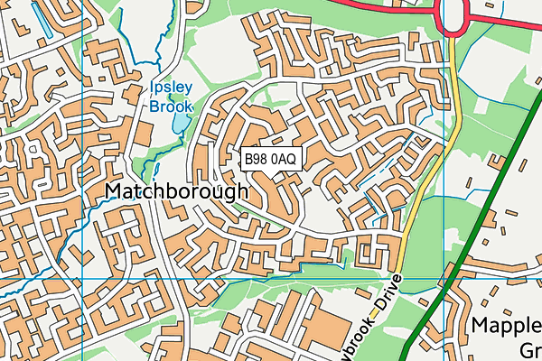 B98 0AQ map - OS VectorMap District (Ordnance Survey)