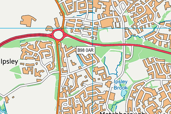 B98 0AR map - OS VectorMap District (Ordnance Survey)