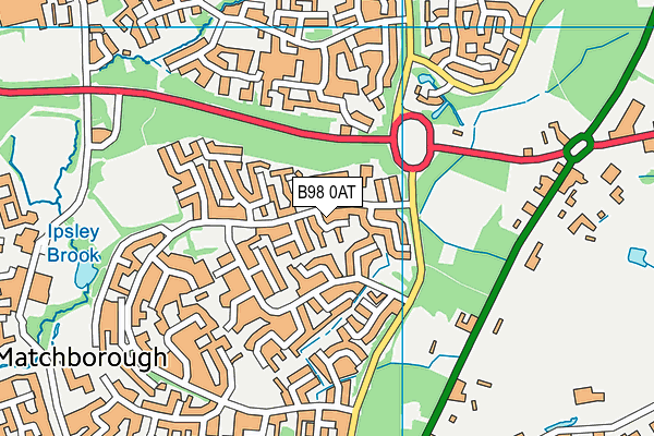 B98 0AT map - OS VectorMap District (Ordnance Survey)