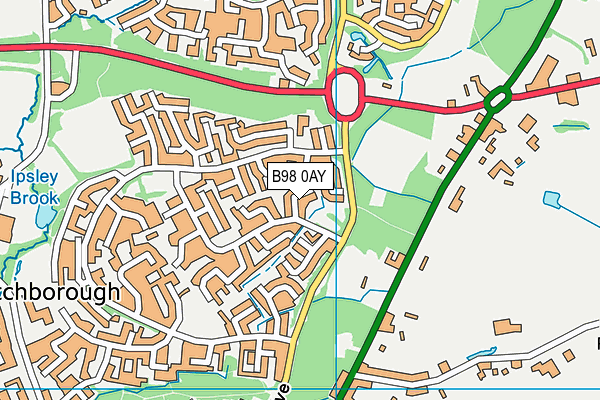 B98 0AY map - OS VectorMap District (Ordnance Survey)