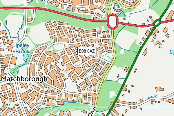 B98 0AZ map - OS VectorMap District (Ordnance Survey)