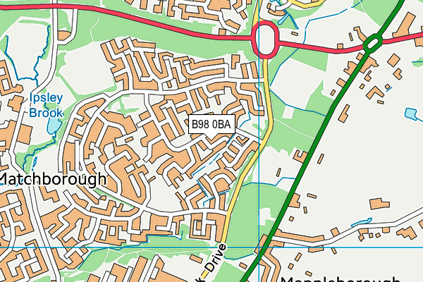 B98 0BA map - OS VectorMap District (Ordnance Survey)