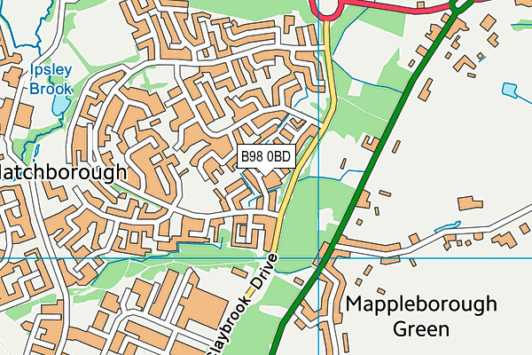 B98 0BD map - OS VectorMap District (Ordnance Survey)