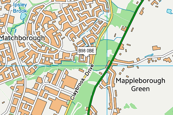 B98 0BE map - OS VectorMap District (Ordnance Survey)