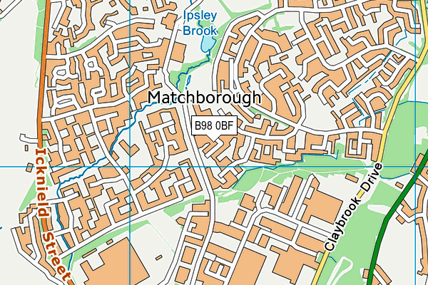 B98 0BF map - OS VectorMap District (Ordnance Survey)