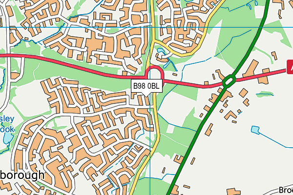 B98 0BL map - OS VectorMap District (Ordnance Survey)