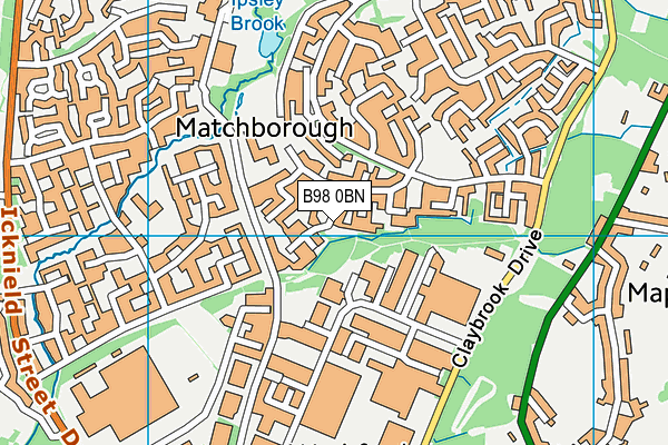 B98 0BN map - OS VectorMap District (Ordnance Survey)