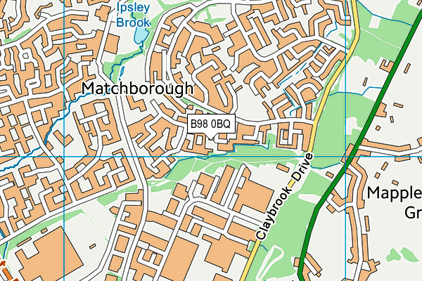 B98 0BQ map - OS VectorMap District (Ordnance Survey)