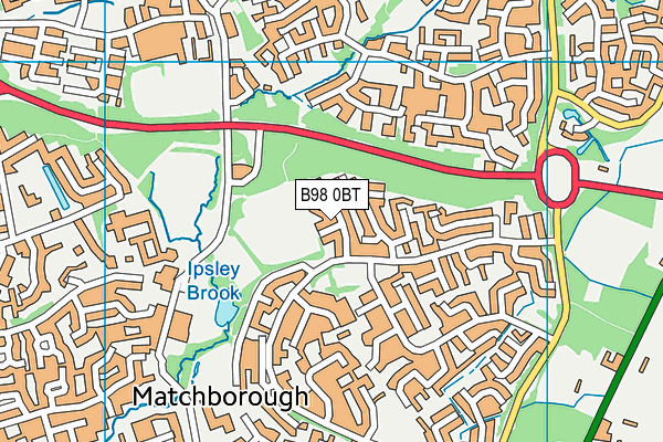 B98 0BT map - OS VectorMap District (Ordnance Survey)