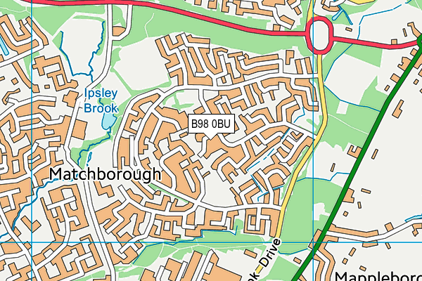 B98 0BU map - OS VectorMap District (Ordnance Survey)