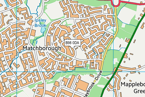 B98 0DA map - OS VectorMap District (Ordnance Survey)