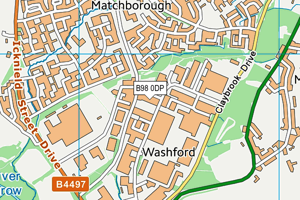 B98 0DP map - OS VectorMap District (Ordnance Survey)