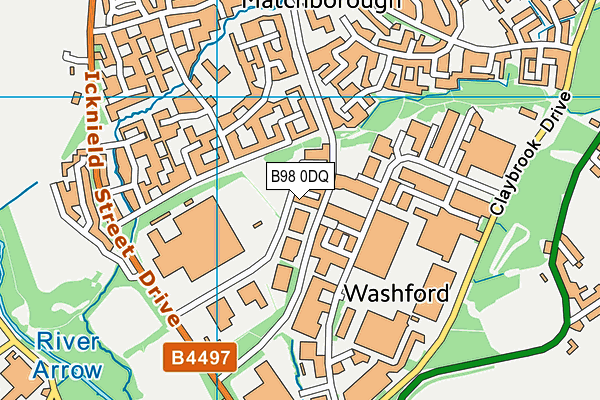 B98 0DQ map - OS VectorMap District (Ordnance Survey)