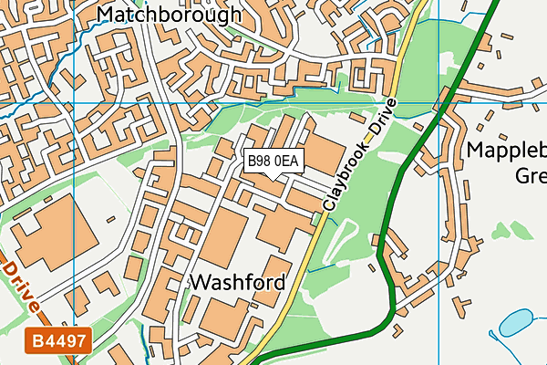 B98 0EA map - OS VectorMap District (Ordnance Survey)