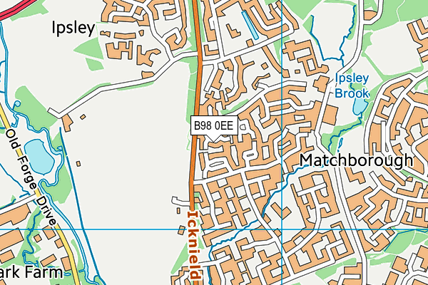 B98 0EE map - OS VectorMap District (Ordnance Survey)