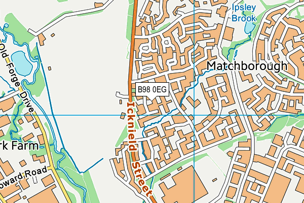 B98 0EG map - OS VectorMap District (Ordnance Survey)