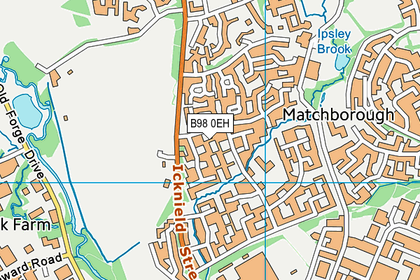 B98 0EH map - OS VectorMap District (Ordnance Survey)