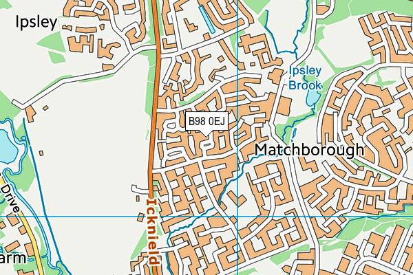 B98 0EJ map - OS VectorMap District (Ordnance Survey)