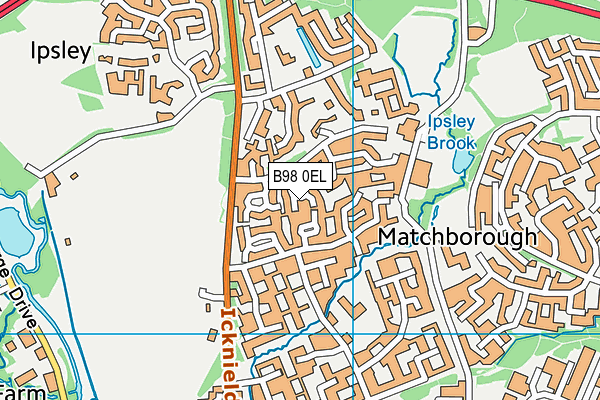 B98 0EL map - OS VectorMap District (Ordnance Survey)