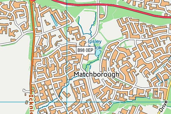 B98 0EP map - OS VectorMap District (Ordnance Survey)