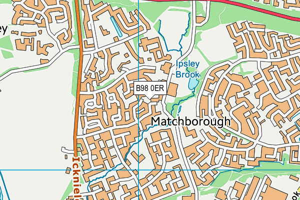 B98 0ER map - OS VectorMap District (Ordnance Survey)