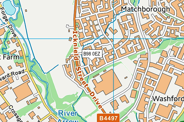 B98 0EZ map - OS VectorMap District (Ordnance Survey)