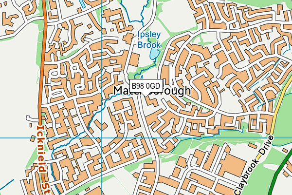 Matchborough First School Academy map (B98 0GD) - OS VectorMap District (Ordnance Survey)