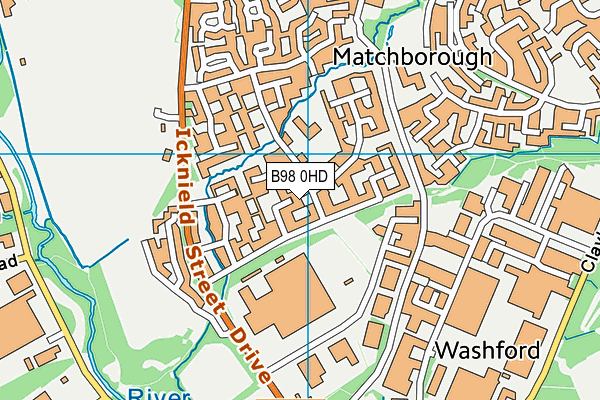B98 0HD map - OS VectorMap District (Ordnance Survey)