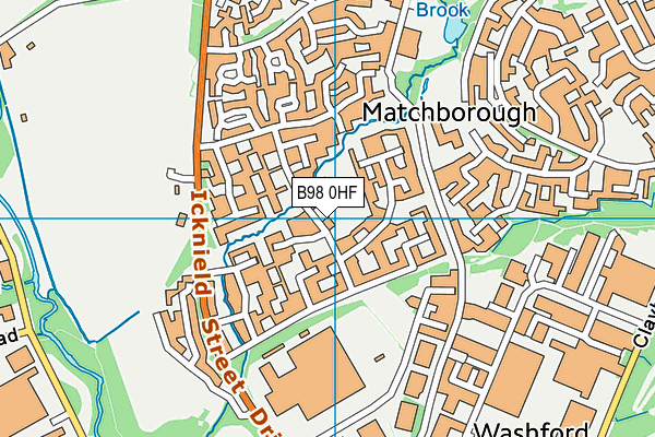 B98 0HF map - OS VectorMap District (Ordnance Survey)