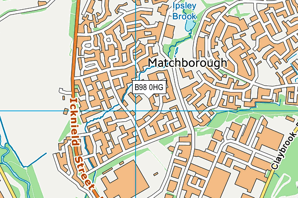 B98 0HG map - OS VectorMap District (Ordnance Survey)