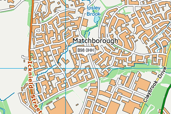 B98 0HH map - OS VectorMap District (Ordnance Survey)