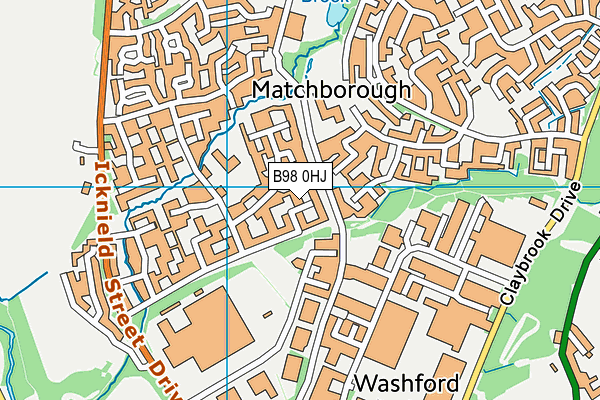 B98 0HJ map - OS VectorMap District (Ordnance Survey)