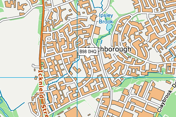 B98 0HQ map - OS VectorMap District (Ordnance Survey)