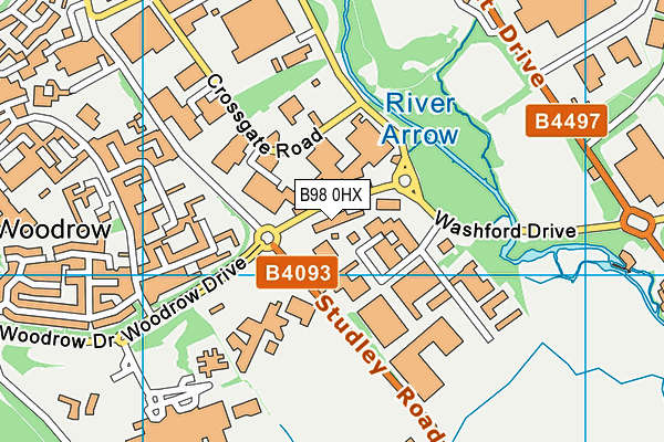 B98 0HX map - OS VectorMap District (Ordnance Survey)